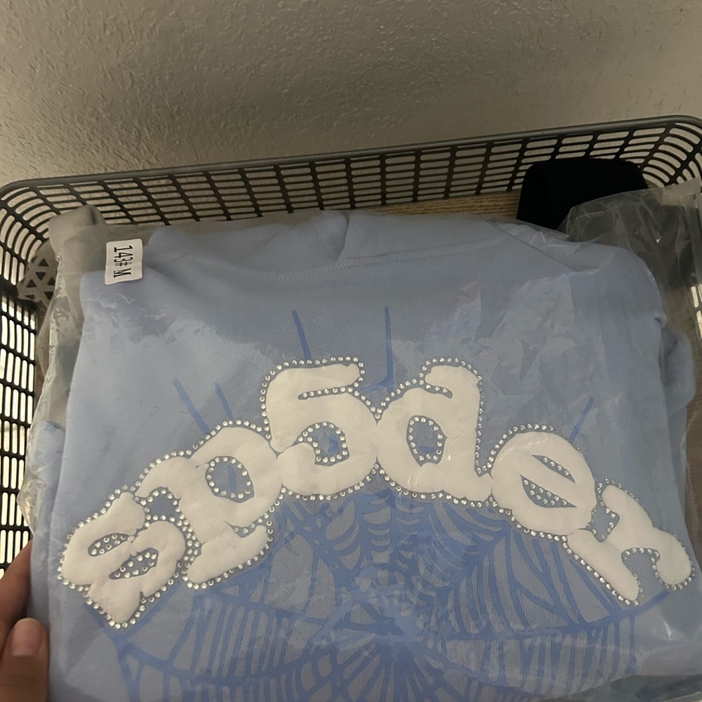 Sp5der hoodie for sale sky blue size medium brand new